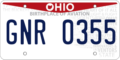 OH license plate GNR0355