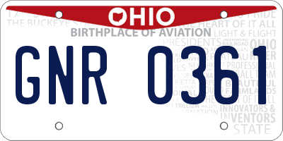 OH license plate GNR0361
