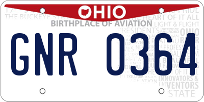 OH license plate GNR0364
