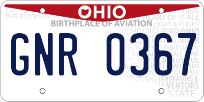 OH license plate GNR0367