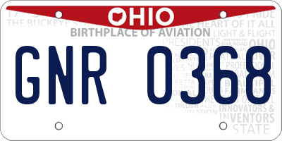OH license plate GNR0368