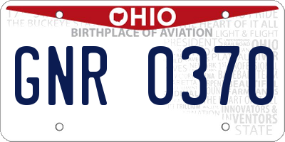 OH license plate GNR0370