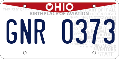 OH license plate GNR0373