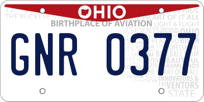 OH license plate GNR0377