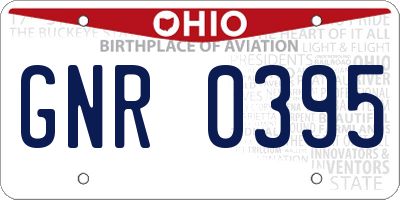 OH license plate GNR0395