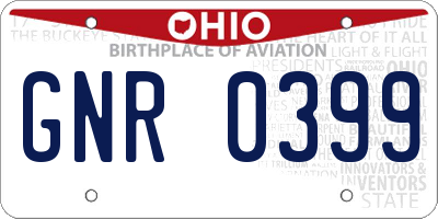 OH license plate GNR0399