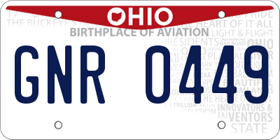 OH license plate GNR0449