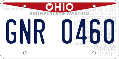OH license plate GNR0460