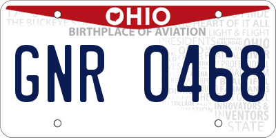 OH license plate GNR0468
