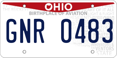 OH license plate GNR0483