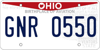 OH license plate GNR0550