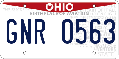 OH license plate GNR0563