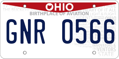 OH license plate GNR0566