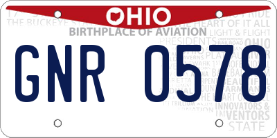 OH license plate GNR0578