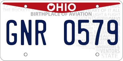 OH license plate GNR0579