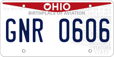 OH license plate GNR0606