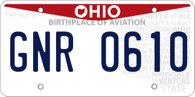 OH license plate GNR0610