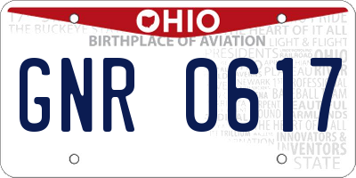 OH license plate GNR0617