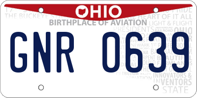 OH license plate GNR0639