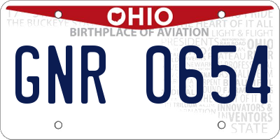 OH license plate GNR0654