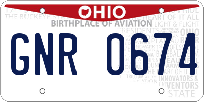 OH license plate GNR0674