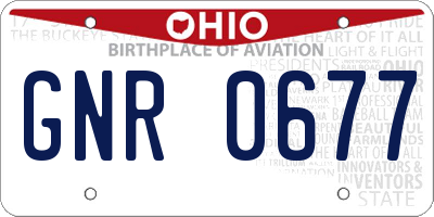 OH license plate GNR0677