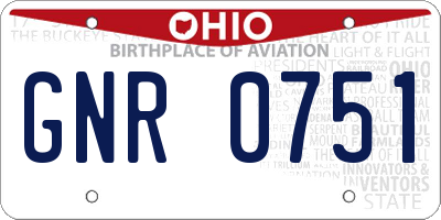 OH license plate GNR0751