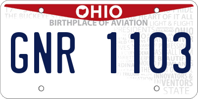OH license plate GNR1103