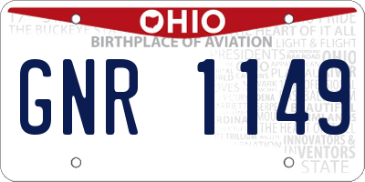 OH license plate GNR1149