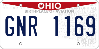 OH license plate GNR1169