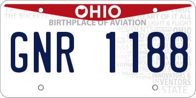 OH license plate GNR1188