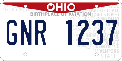 OH license plate GNR1237