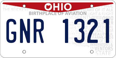 OH license plate GNR1321
