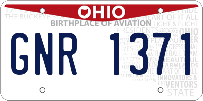 OH license plate GNR1371