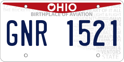OH license plate GNR1521