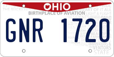 OH license plate GNR1720