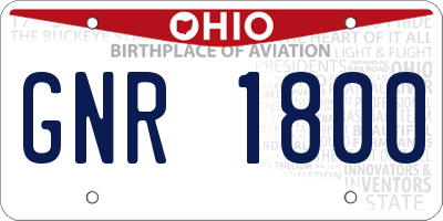OH license plate GNR1800