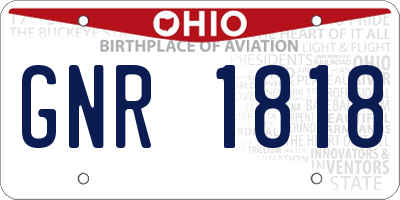 OH license plate GNR1818