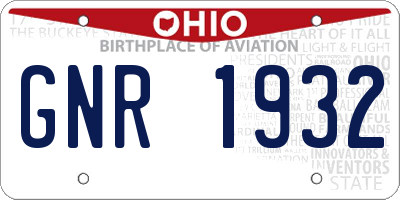 OH license plate GNR1932