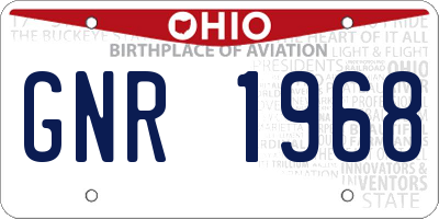 OH license plate GNR1968