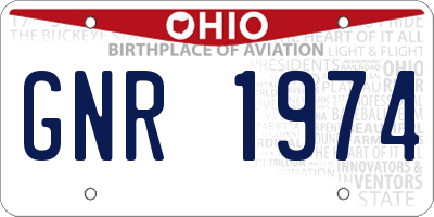 OH license plate GNR1974