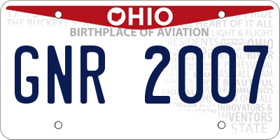 OH license plate GNR2007