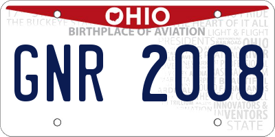 OH license plate GNR2008