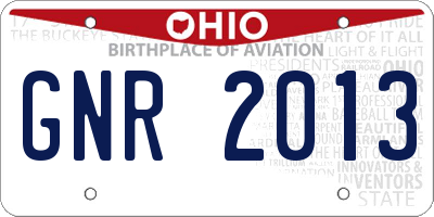 OH license plate GNR2013