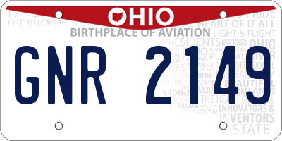 OH license plate GNR2149