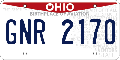 OH license plate GNR2170