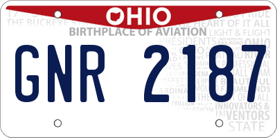 OH license plate GNR2187