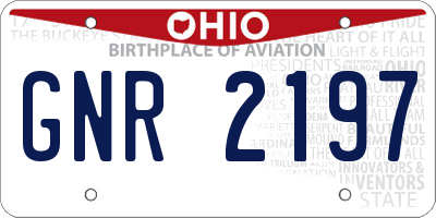 OH license plate GNR2197