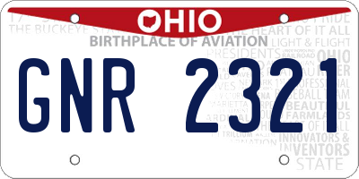 OH license plate GNR2321