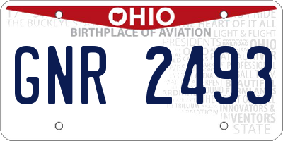 OH license plate GNR2493